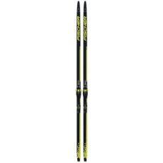 Беговые лыжи Fischer Twin Skin Pro STIFF с насечками, черный/желтый, 202 см