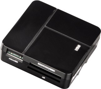 Картридер HAMA H-94124 для всех стандартов Basic USB 2.0 компактное поддерживает SDXC черный