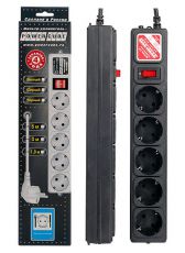 Сетевой фильтр POWERCUBE SPG-B-15-BLACK (5 м) черный черный