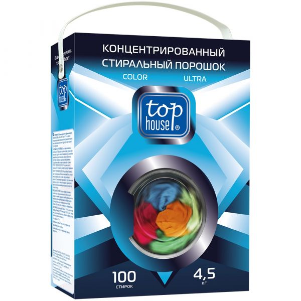 Стиральный порошок Top house COLOR ULTRA концентрированный, для цветного белья, автомат, 4,5 кг