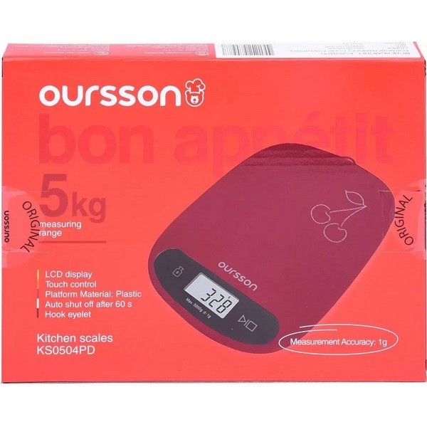 Весы Oursson KS0504PD/DC кухонные красный