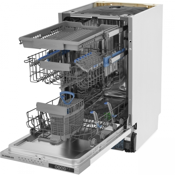 Встраиваемая посудомоечная машина Scandilux DWB 4322B3 узкая, белый